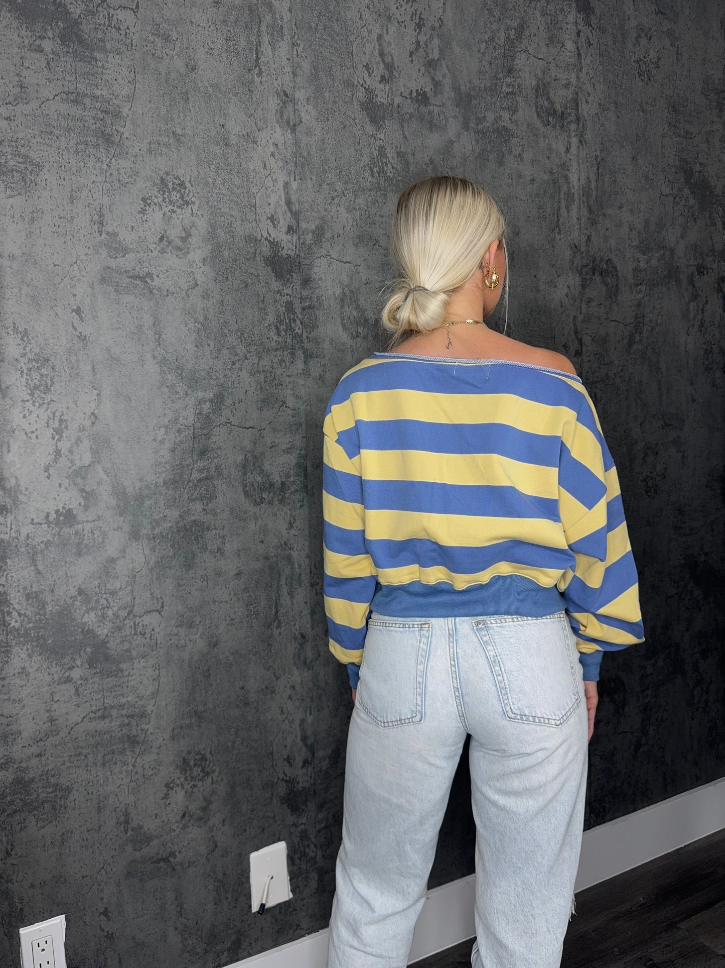 Blue & Yellow Striped Pullover