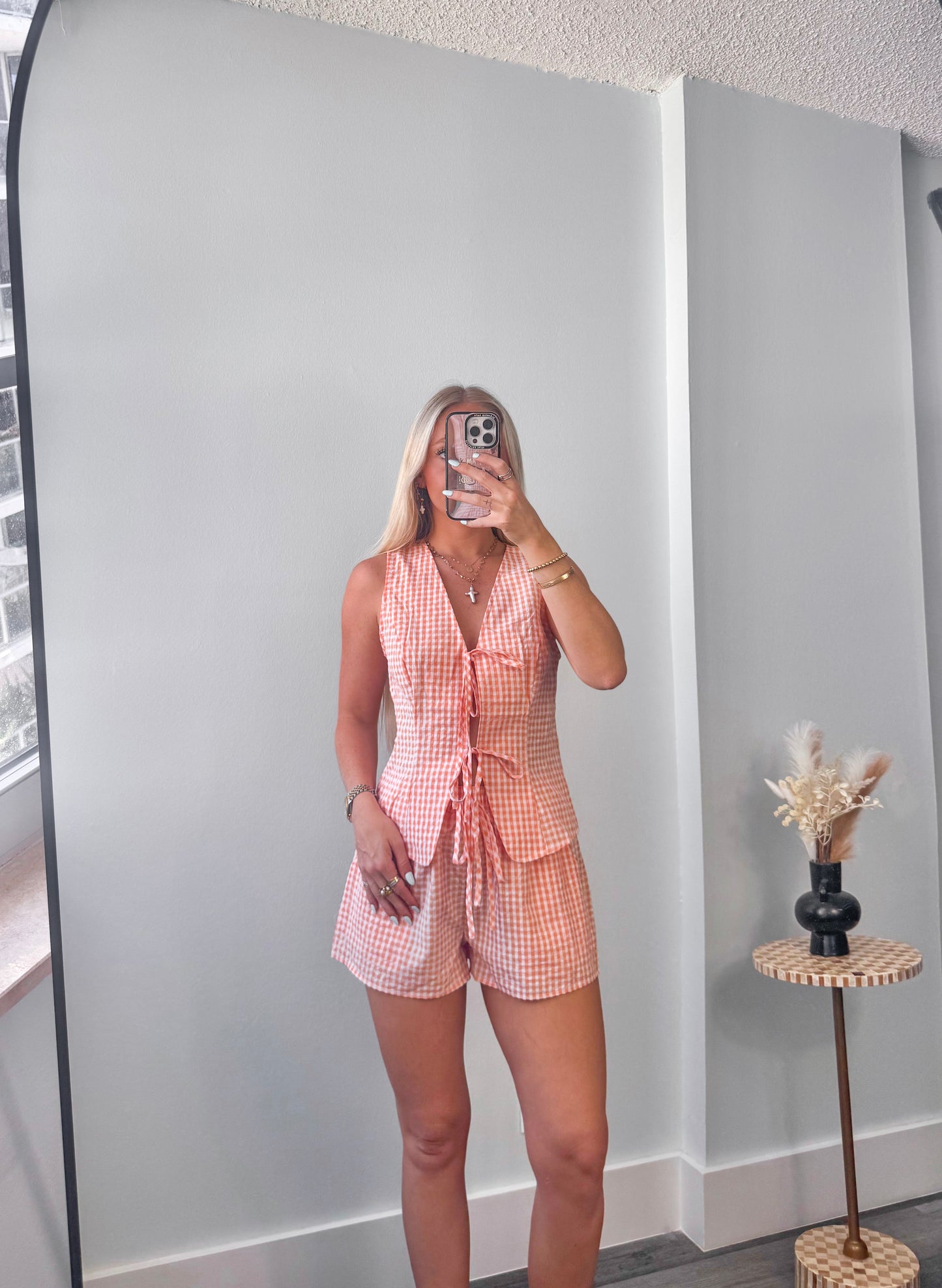 Orange Creamsicle Gingham Set