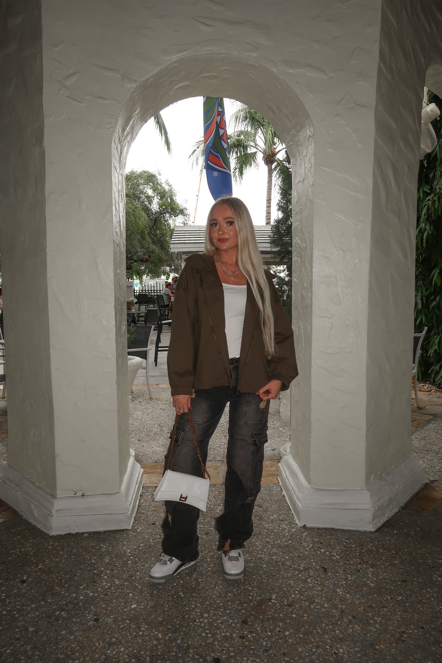 Olive Corduroy Collar Jacket