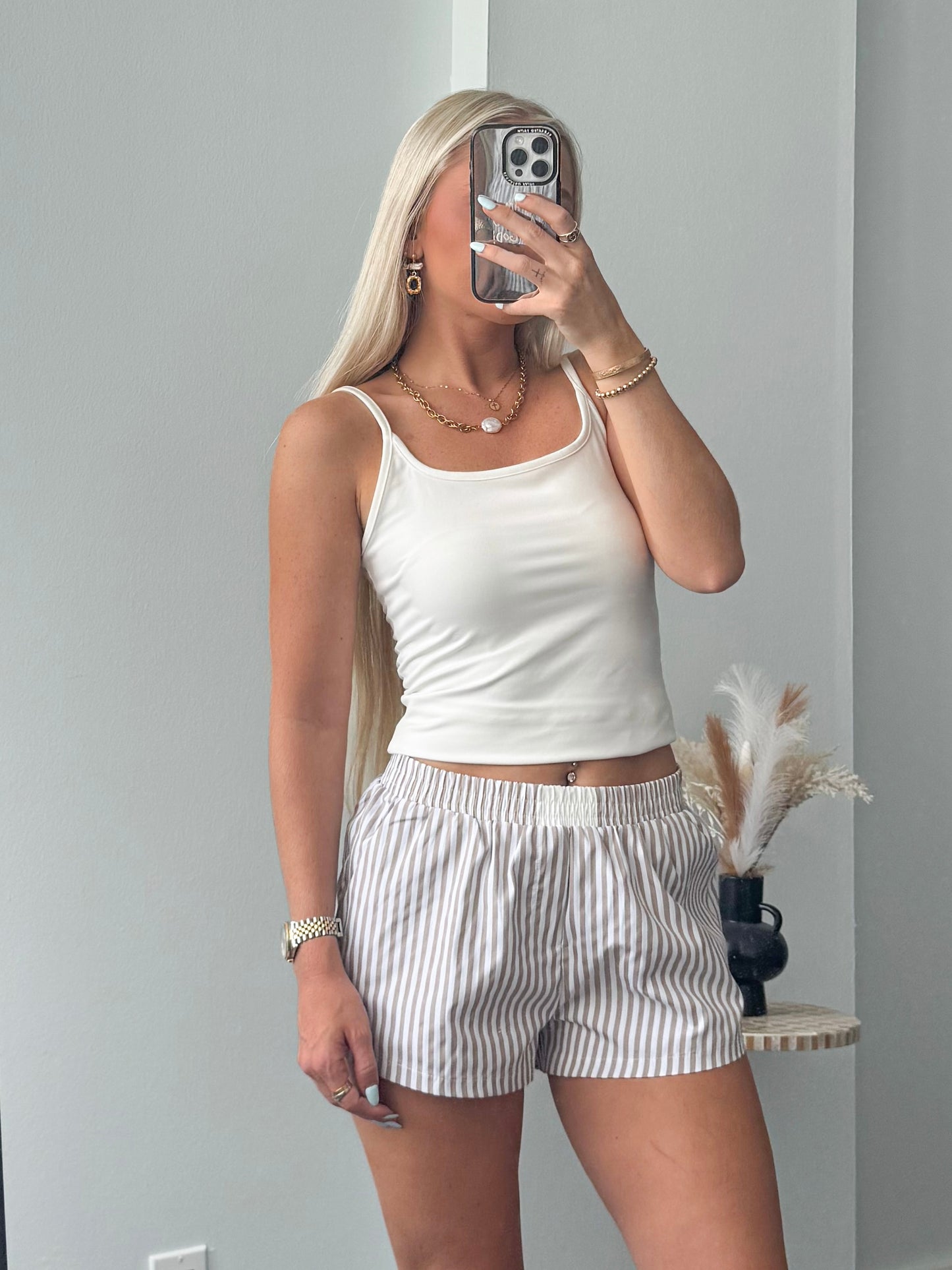 Coastal Stripes Shorts (Size Up)