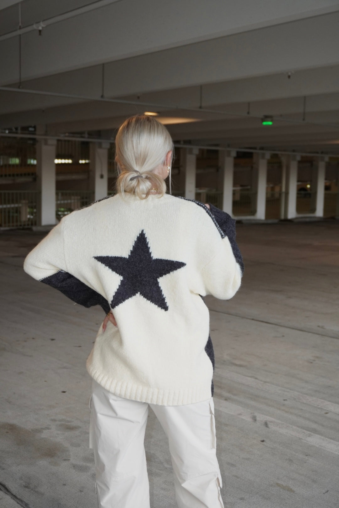 Star Contrast Sweater