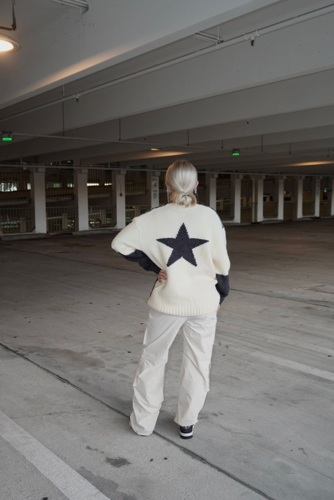 Star Contrast Sweater