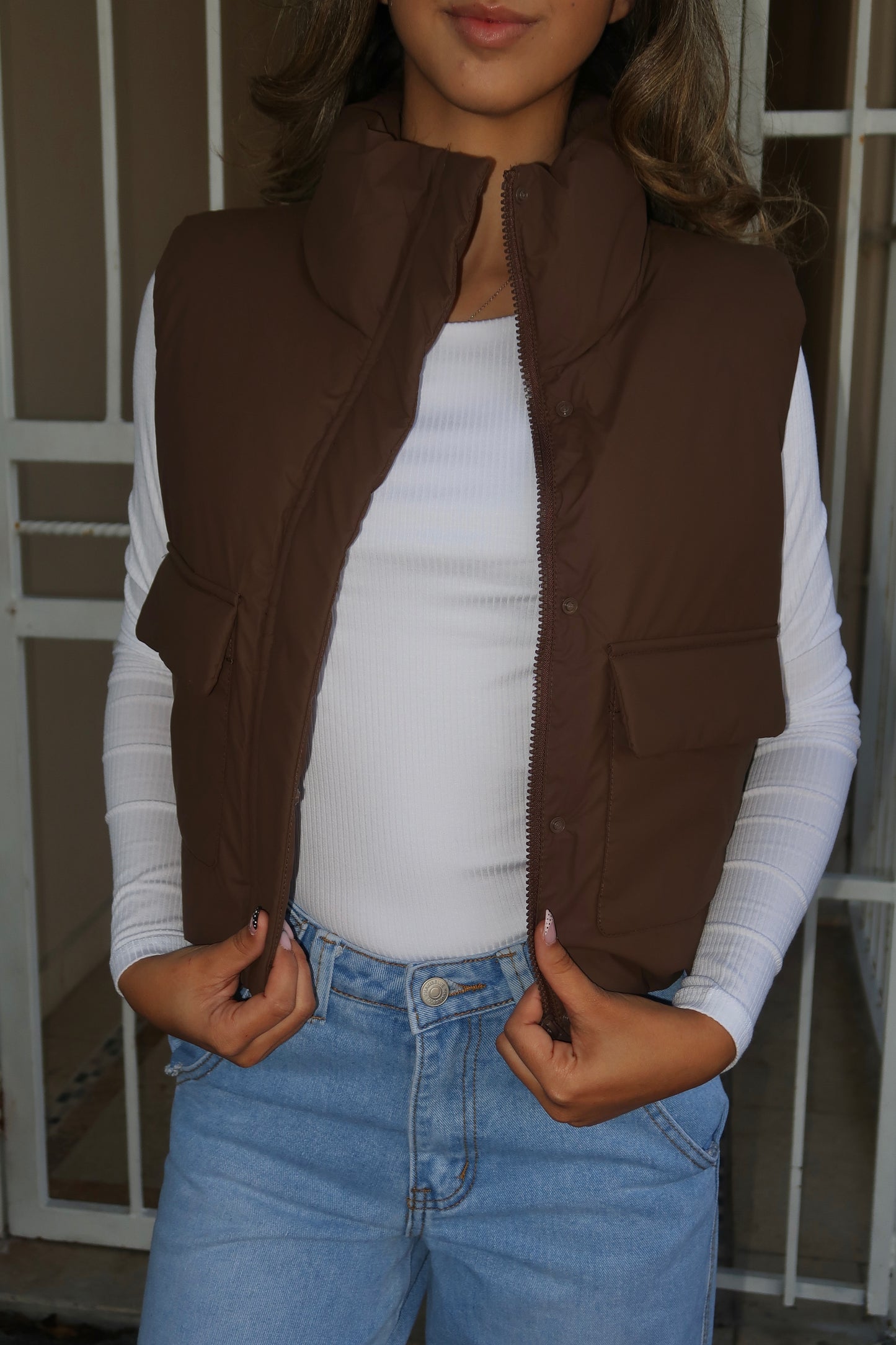 Brown Cargo Vest