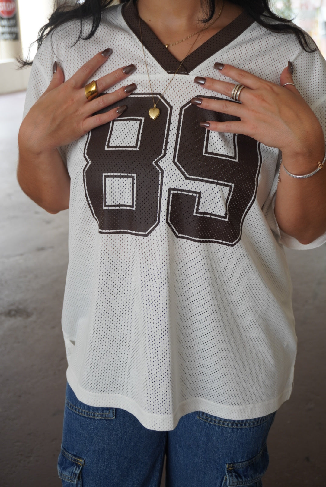 89 White & Brown Jersey