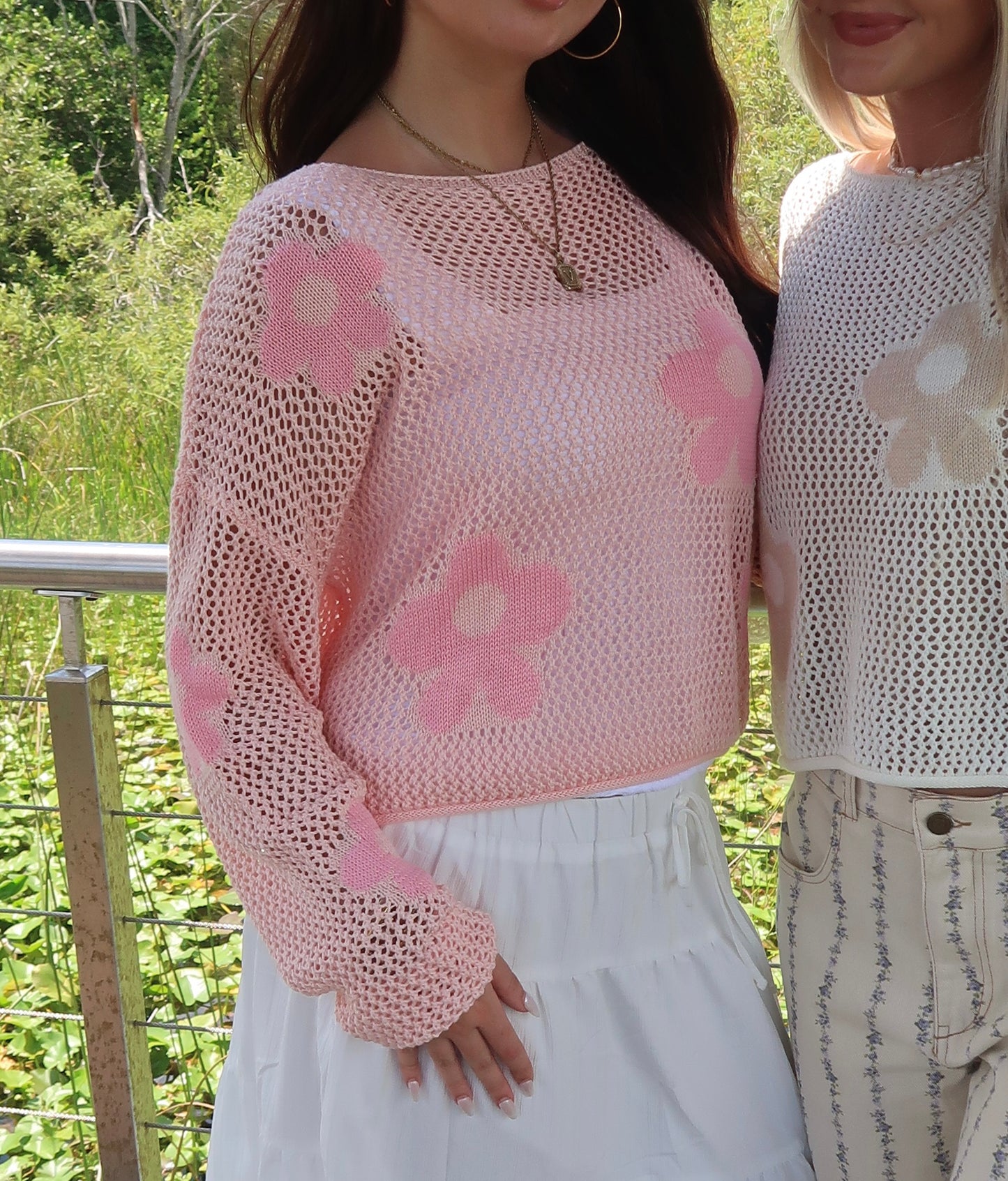 Petal Knit Sweater- Pink