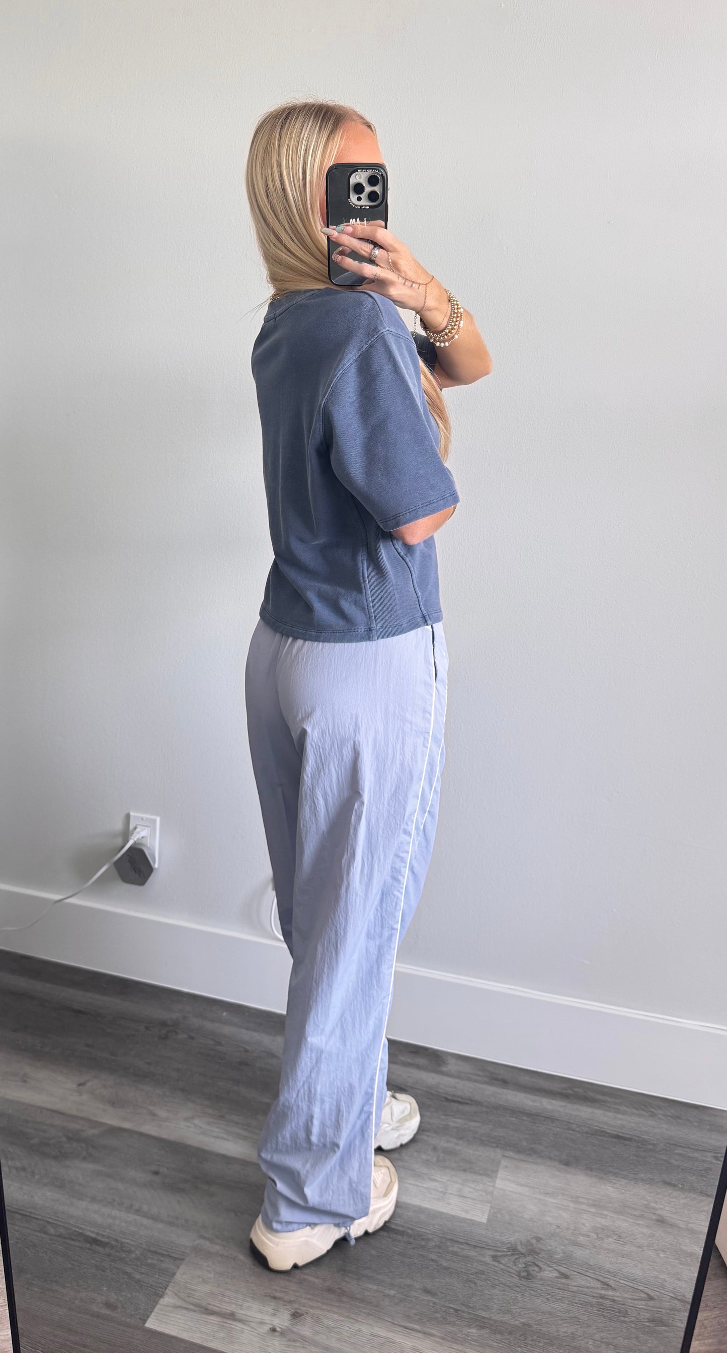 Blue French Terry Top