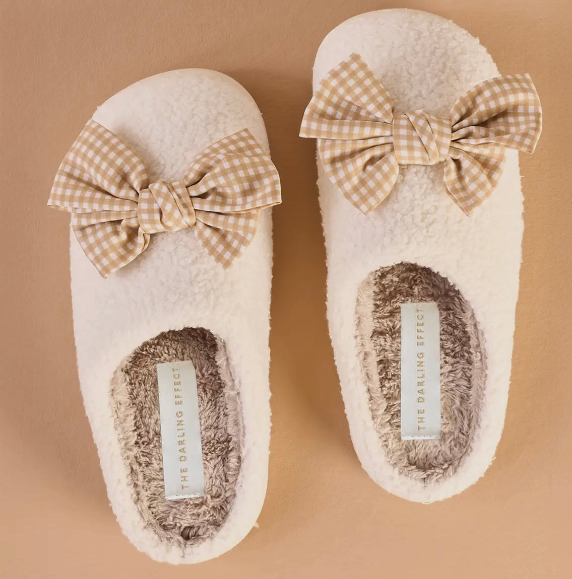 Gingham Bow Slippers