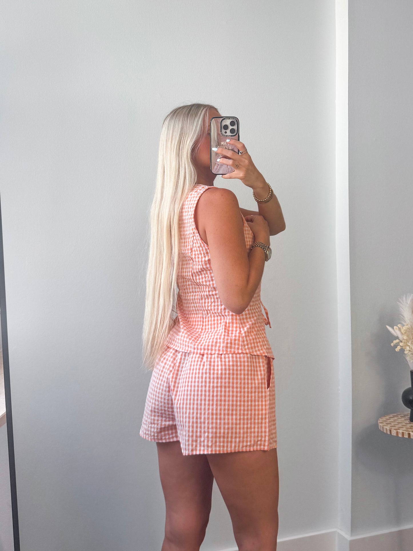 Orange Creamsicle Gingham Set
