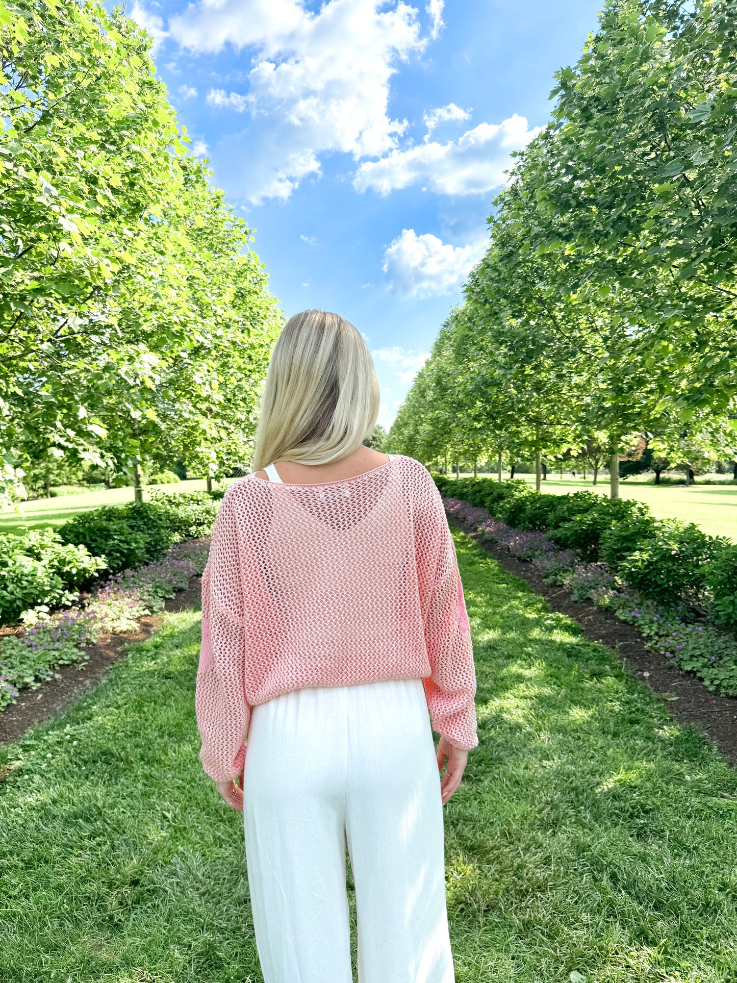 Petal Knit Sweater- Pink