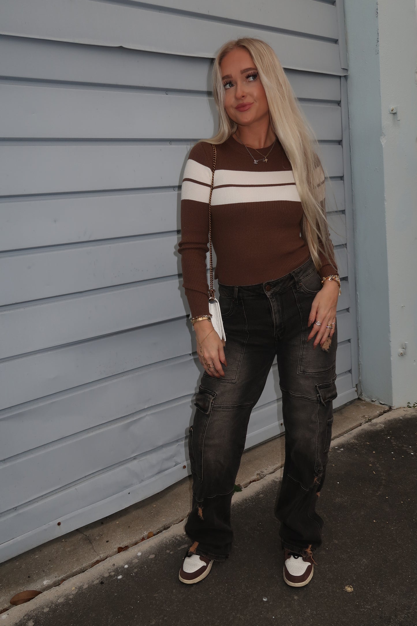 Brown Knit Long Sleeve