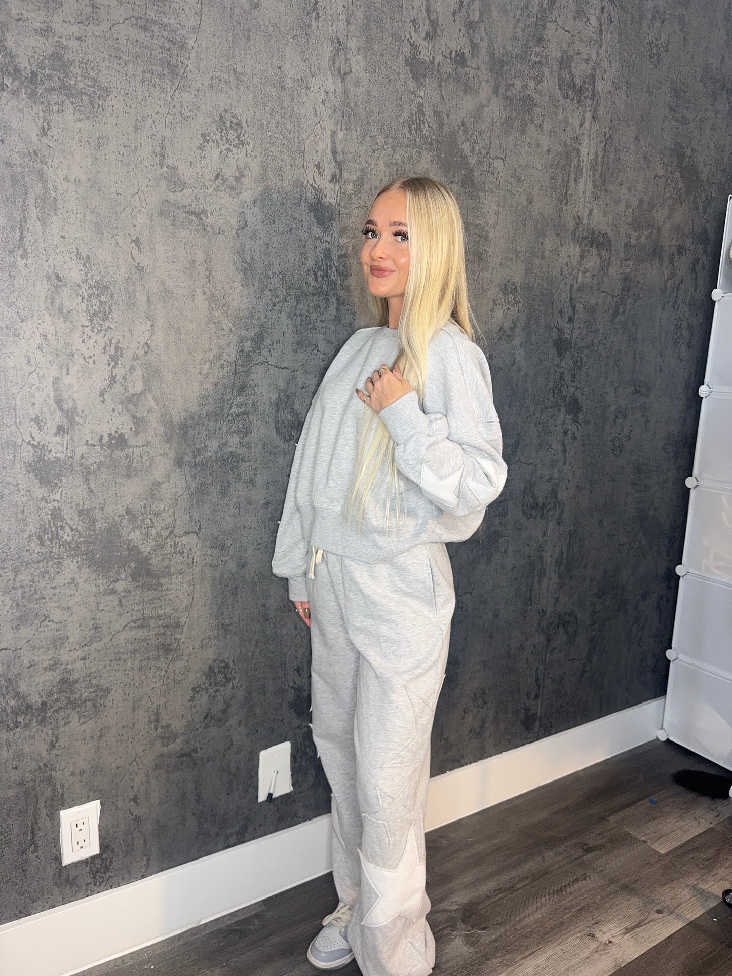 Star Sweat Set- Grey