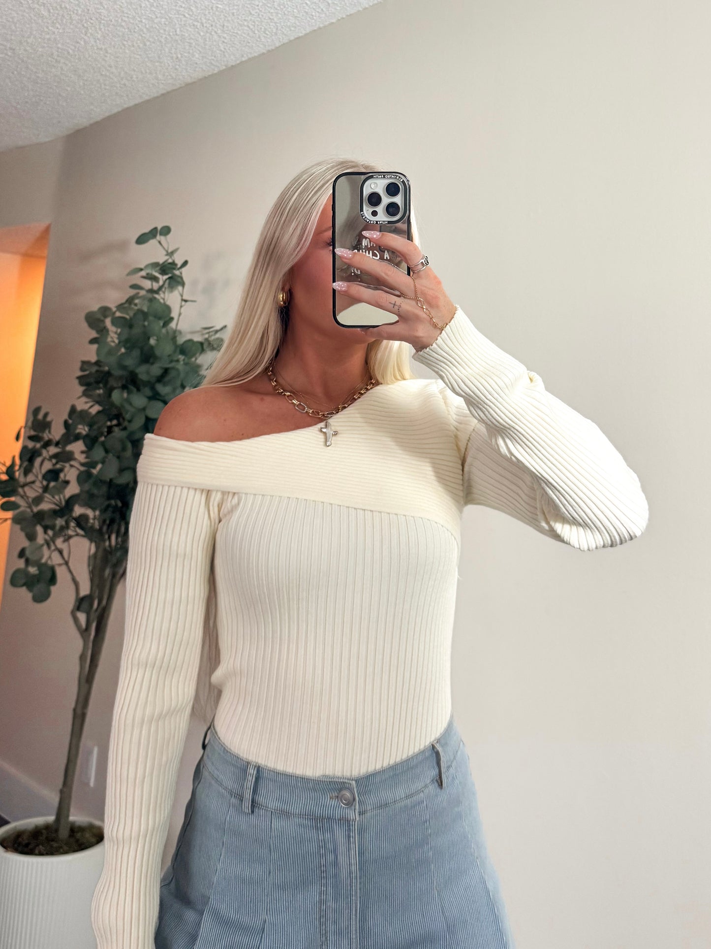 Mckenna Knit Long Sleeve- Cream