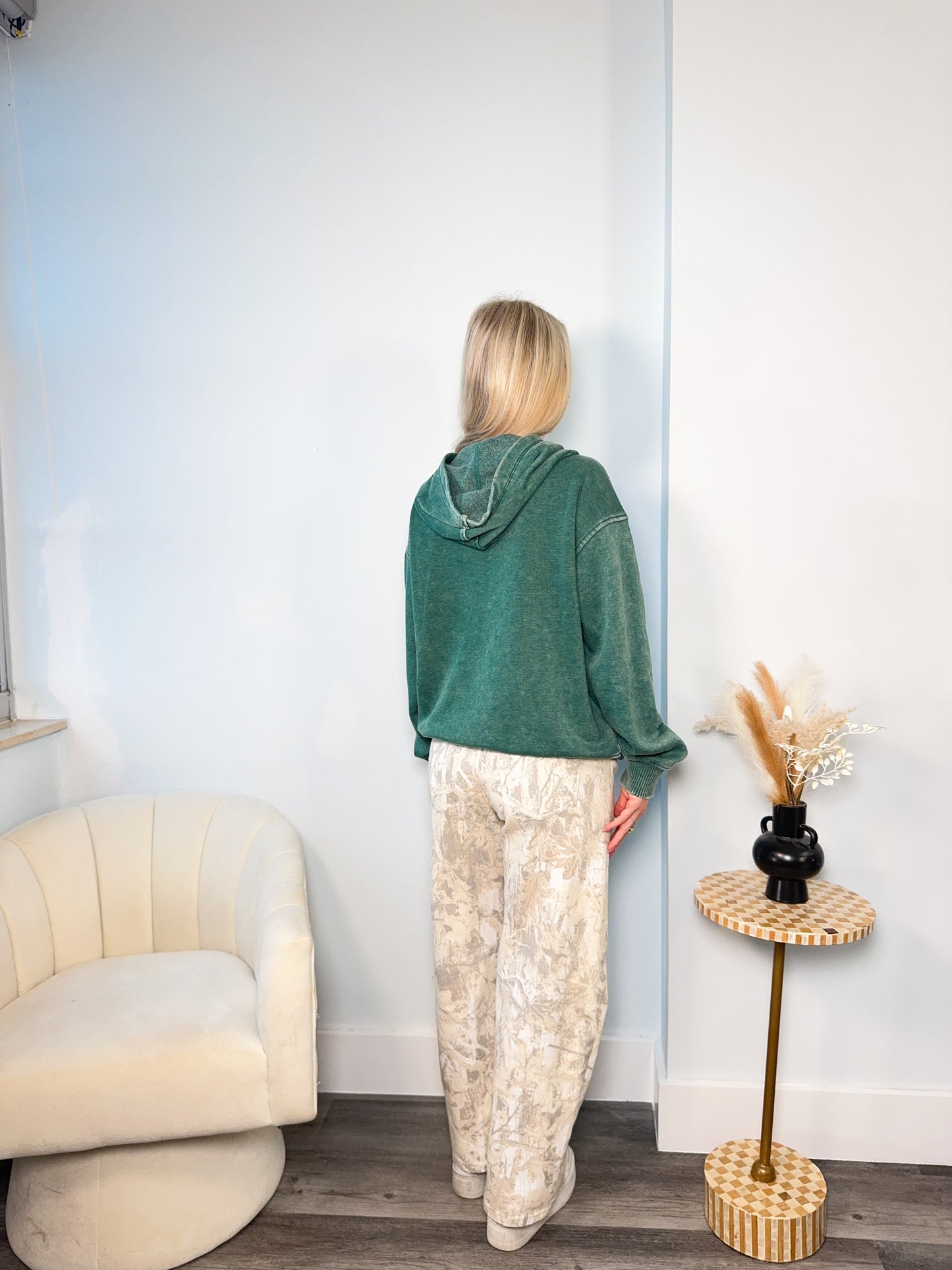 Green Mineral Washed Hoodie