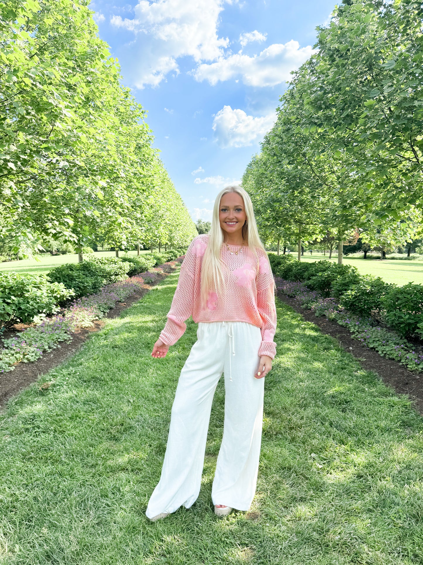 Petal Knit Sweater- Pink