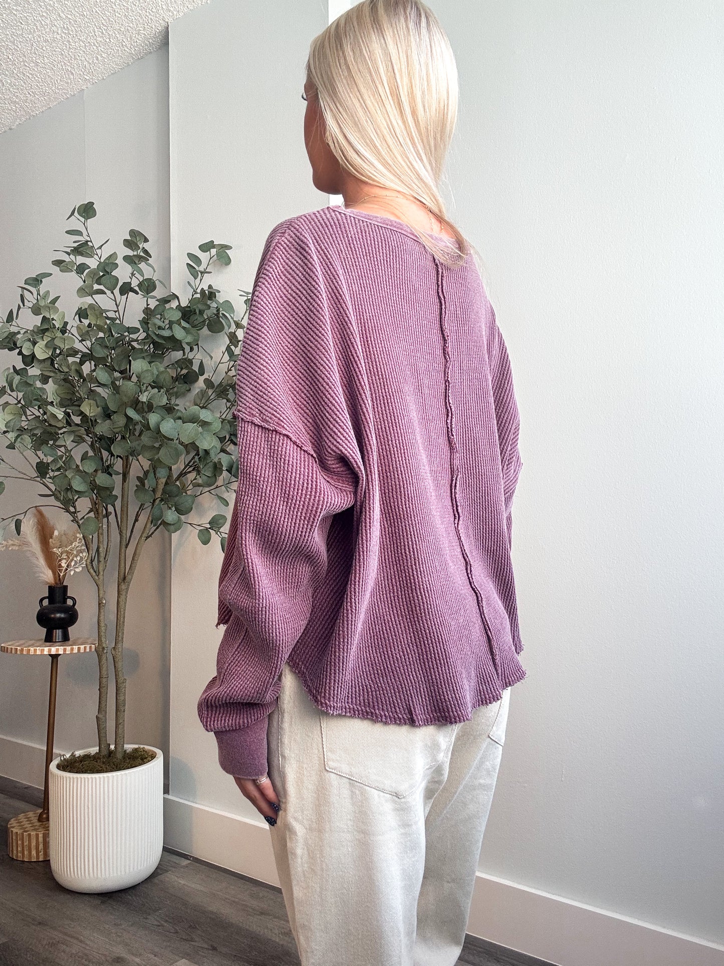 Waffle Leisure Oversized Long Sleeve
