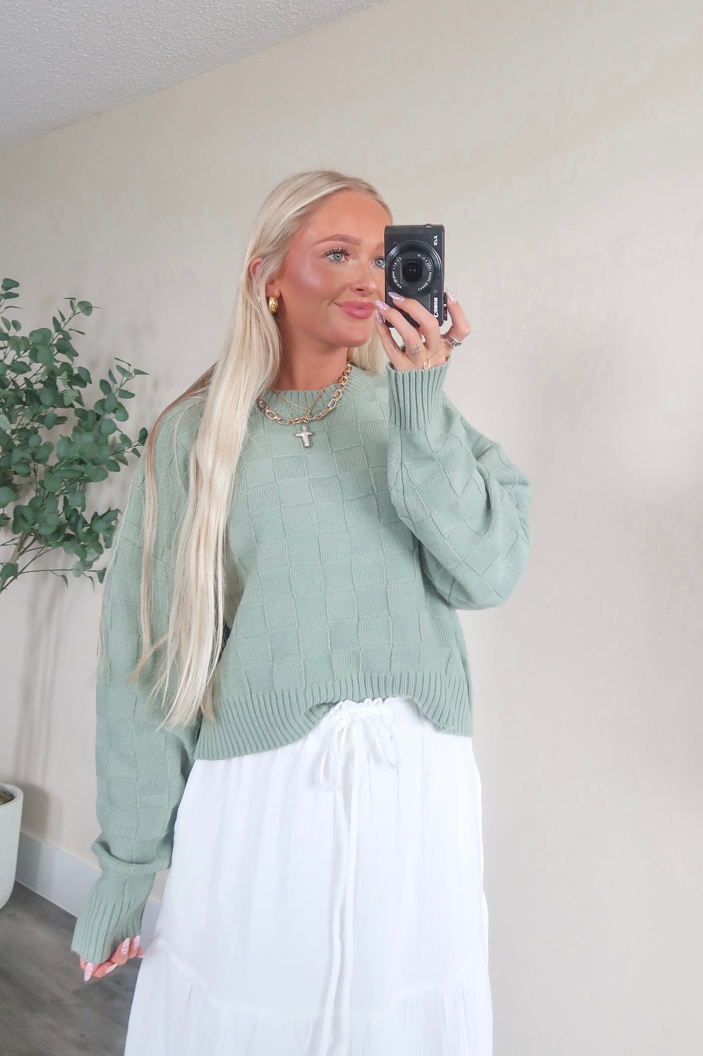 Lovely Checkered Sweater