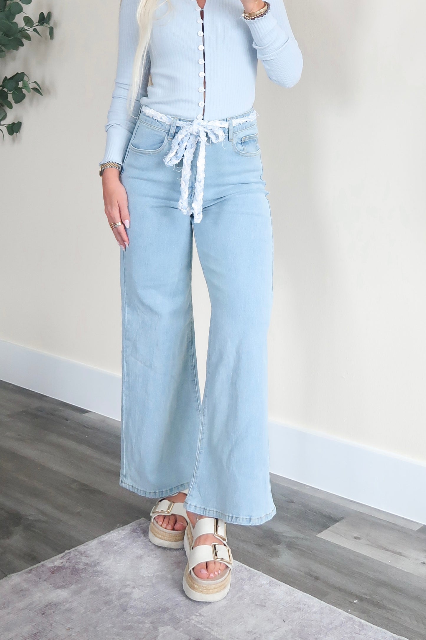 Braided Belt Jeans