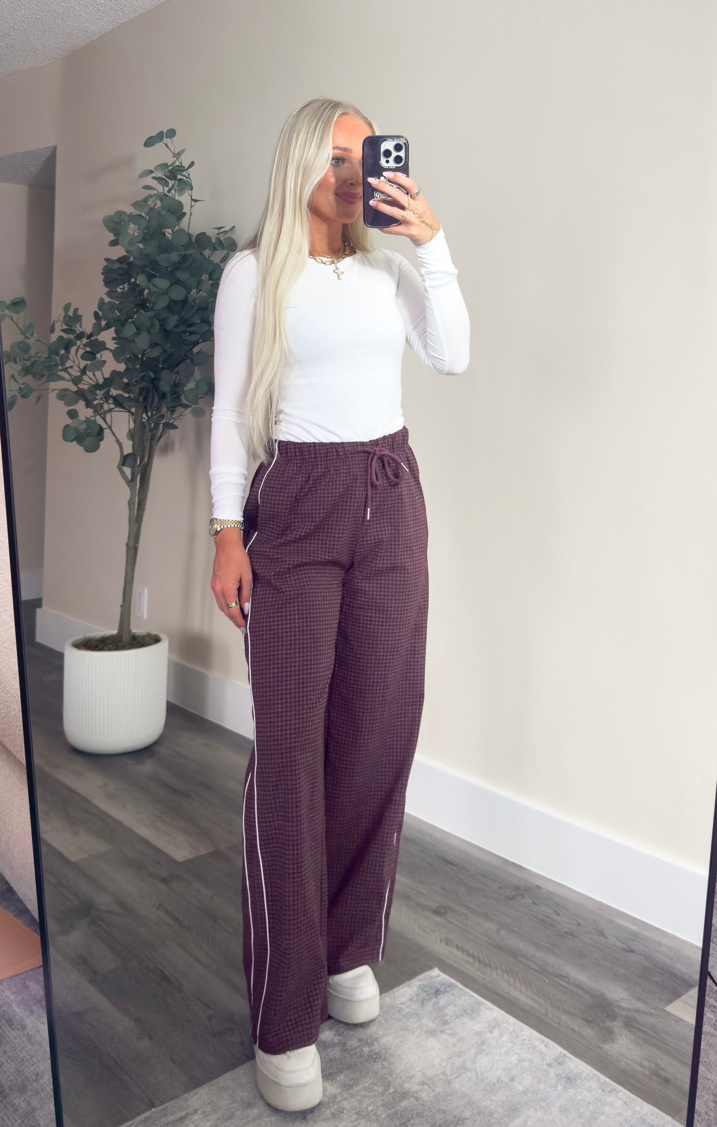 Maroon Maze Pants