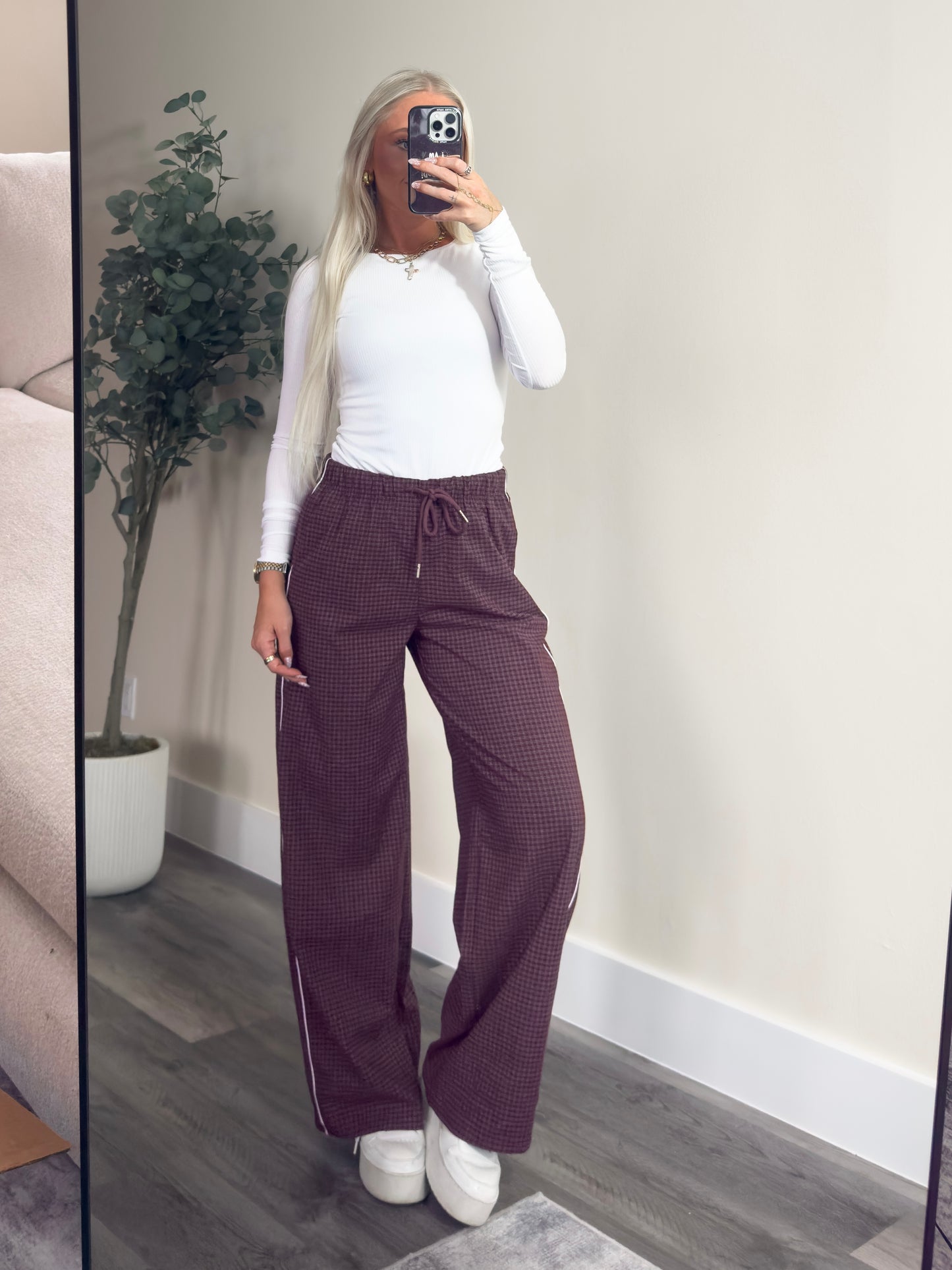 Maroon Maze Pants