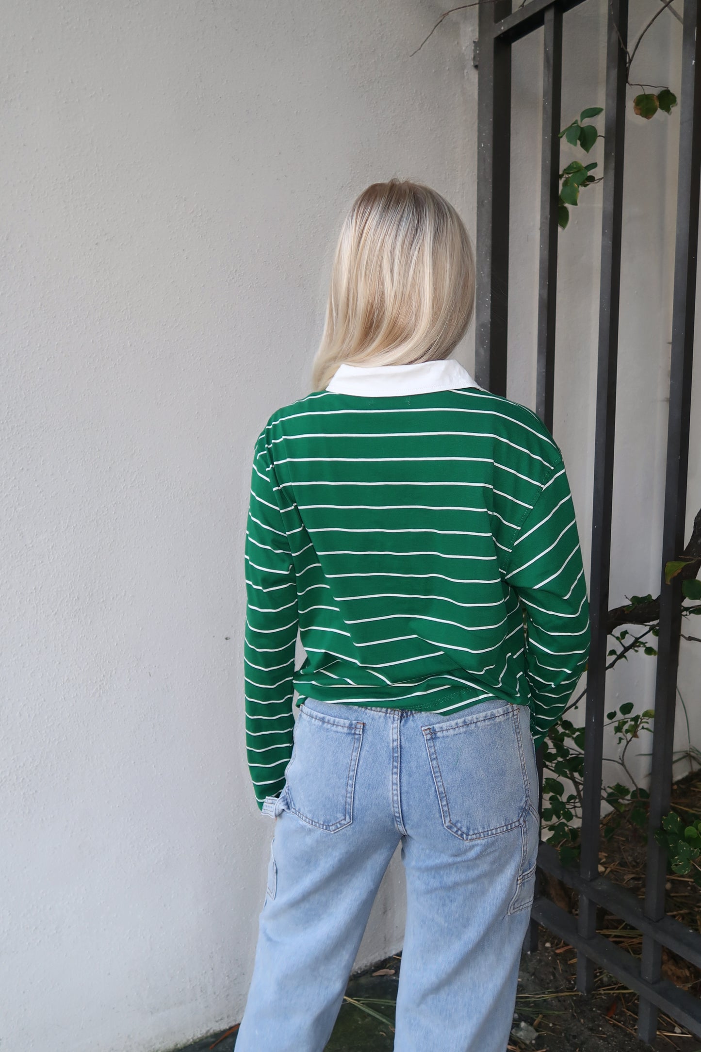 Green Striped Rugby Long Sleeve