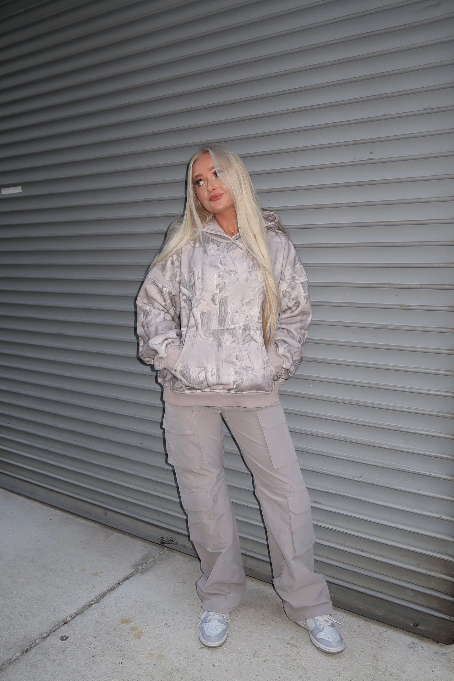 Grey Nylon Cargo Pants
