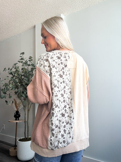 Coffee Club Floral Waffle Top