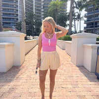 Jordan Knit Tank- Pink