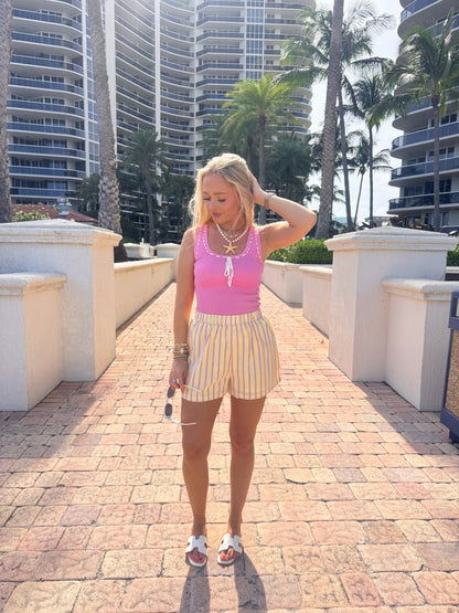 Jordan Knit Tank- Pink