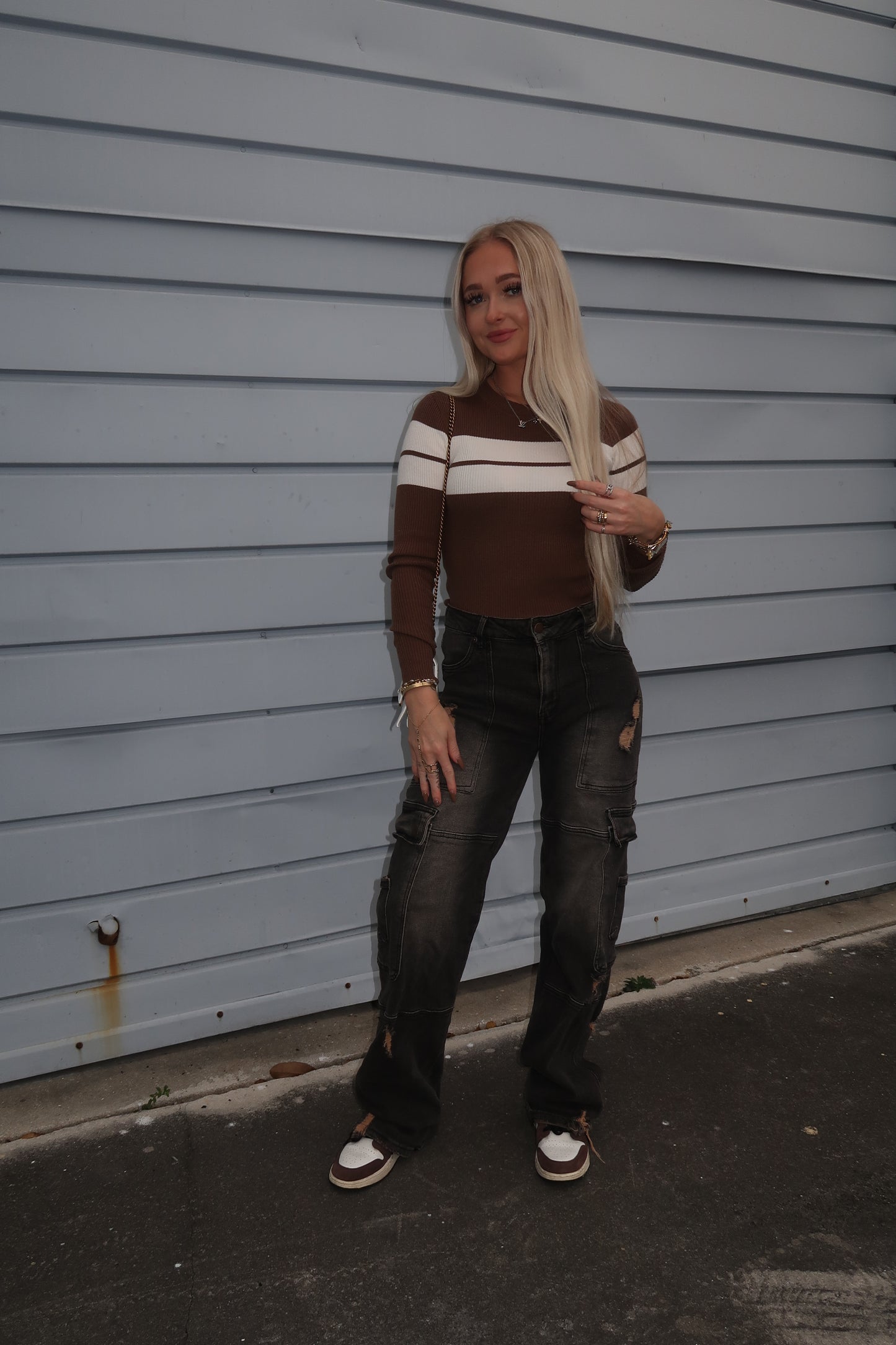 Brown Knit Long Sleeve