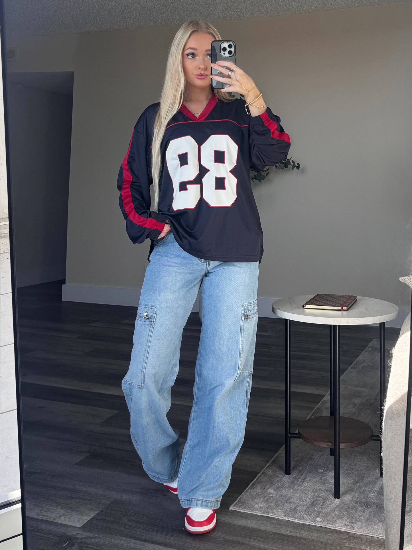 89 Red/ Navy Long Sleeve Jersey