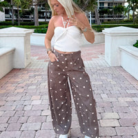 Brown Polka Dot Jeans