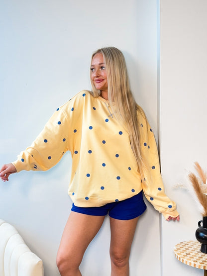 Blueberry Lemonade Polka Dot Sweatshirt