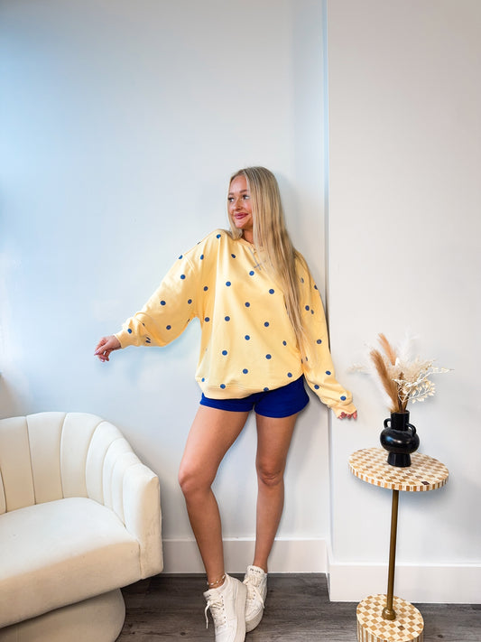 Blueberry Lemonade Polka Dot Sweatshirt