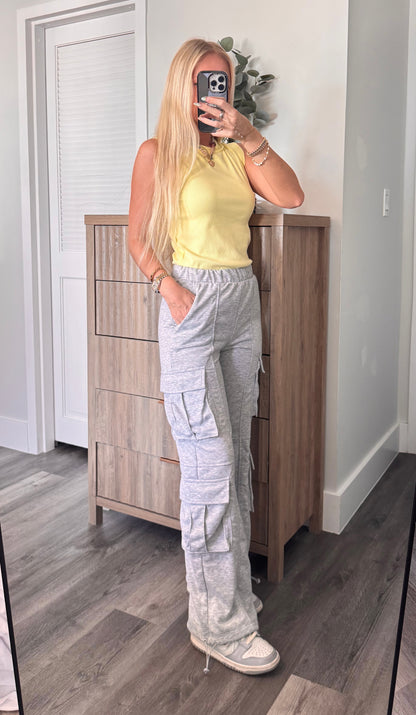 Grey Cargo Sweatpants