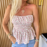 Cottage Bloom Strapless Top