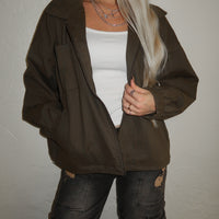 Olive Corduroy Collar Jacket