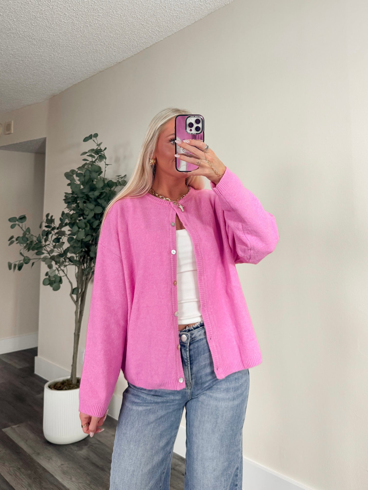 Bubblegum Cozy Cardigan