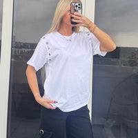 White Grommet Tee