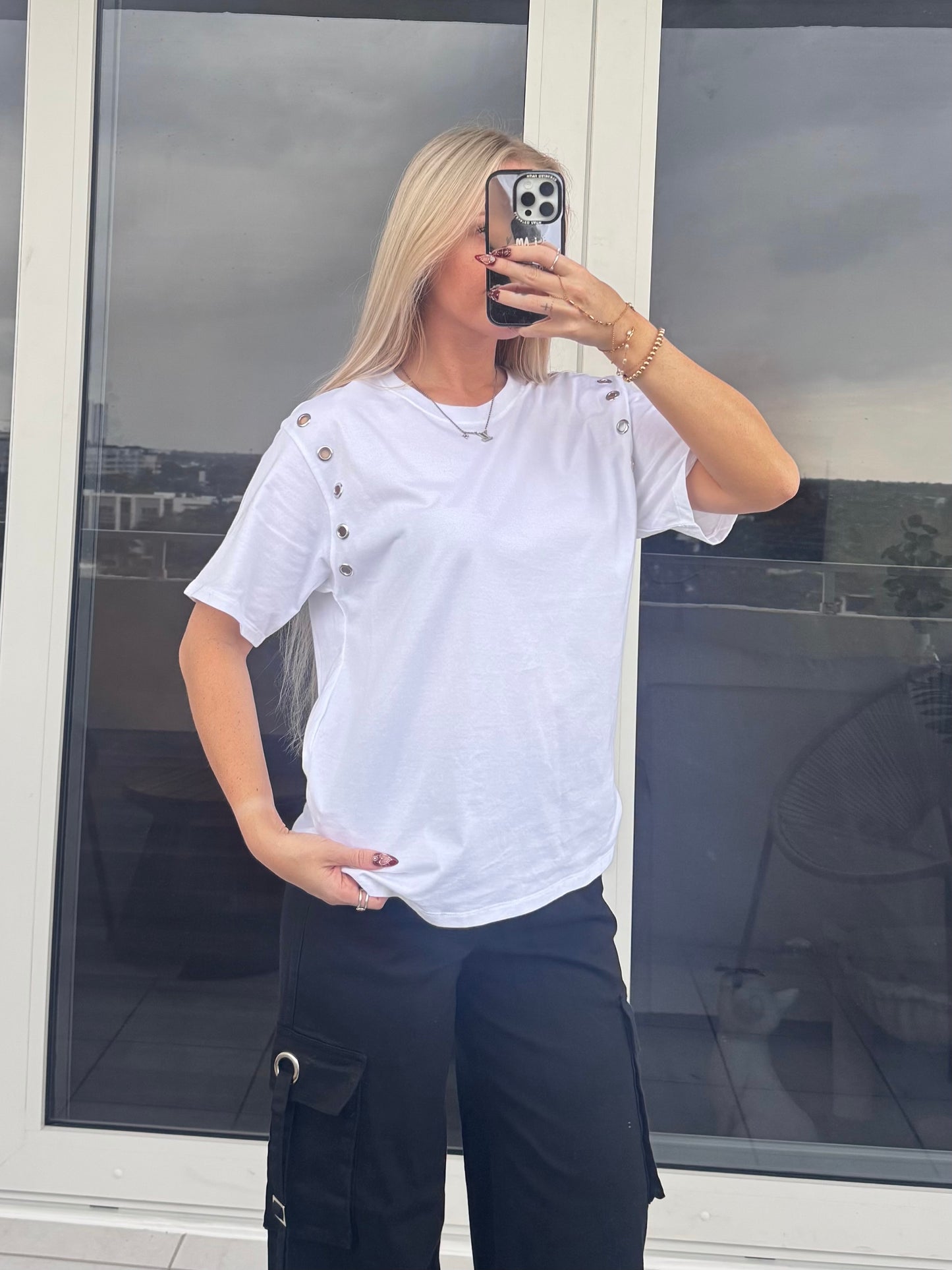 White Grommet Tee