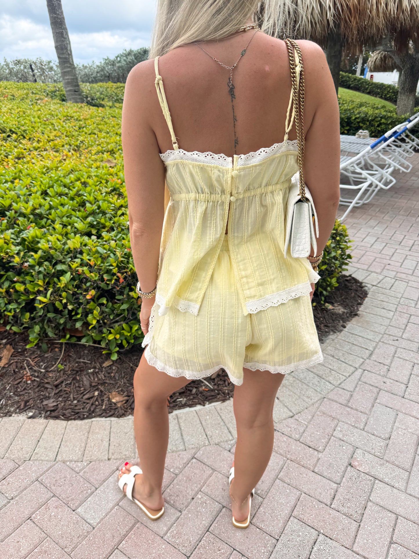 Pretty in Eyelet Set- Yellow
