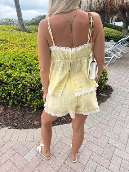 Pretty in Eyelet Set- Yellow