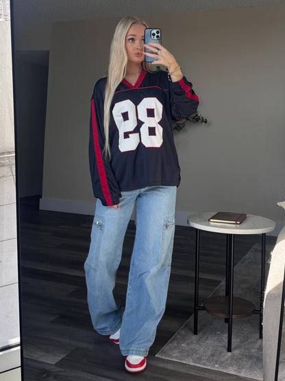 89 Red/ Navy Long Sleeve Jersey