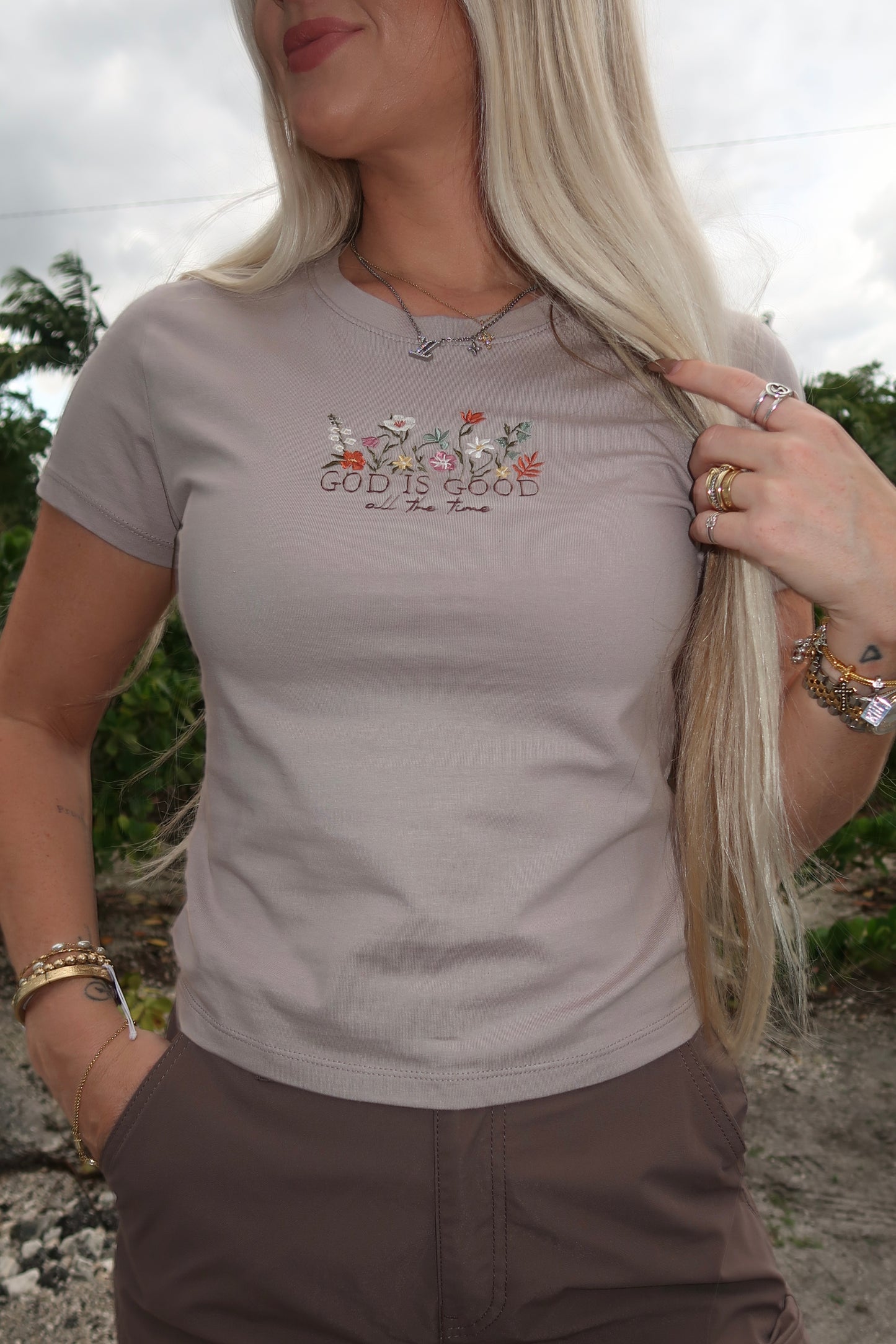 God Is Good All The Time Flower Top