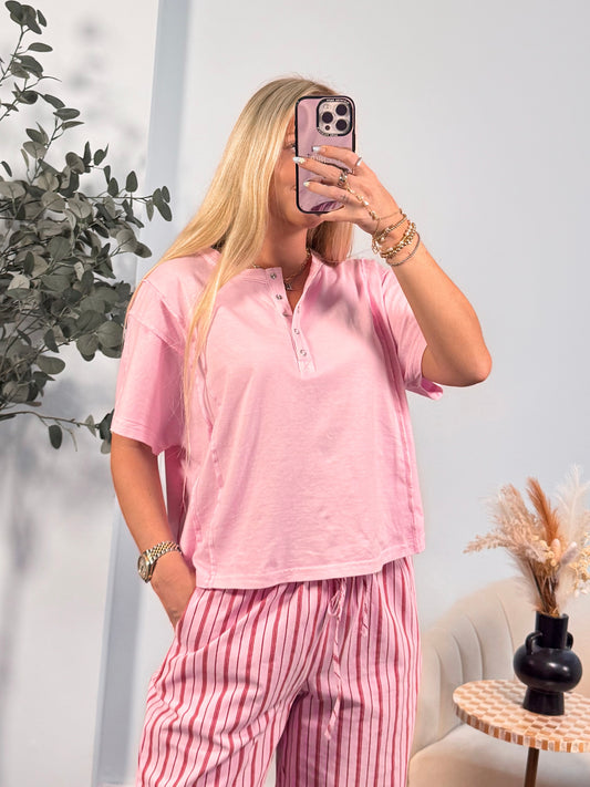 Riley Henley Short Sleeve Top