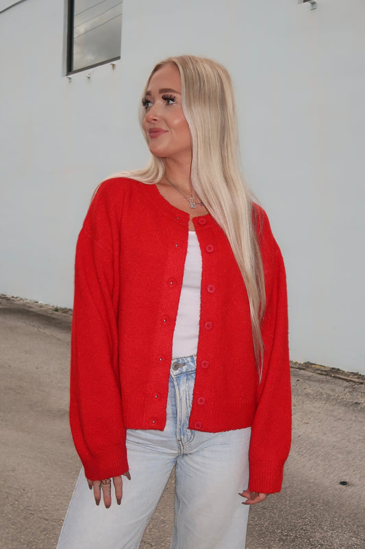 Red Cozy Cardigan
