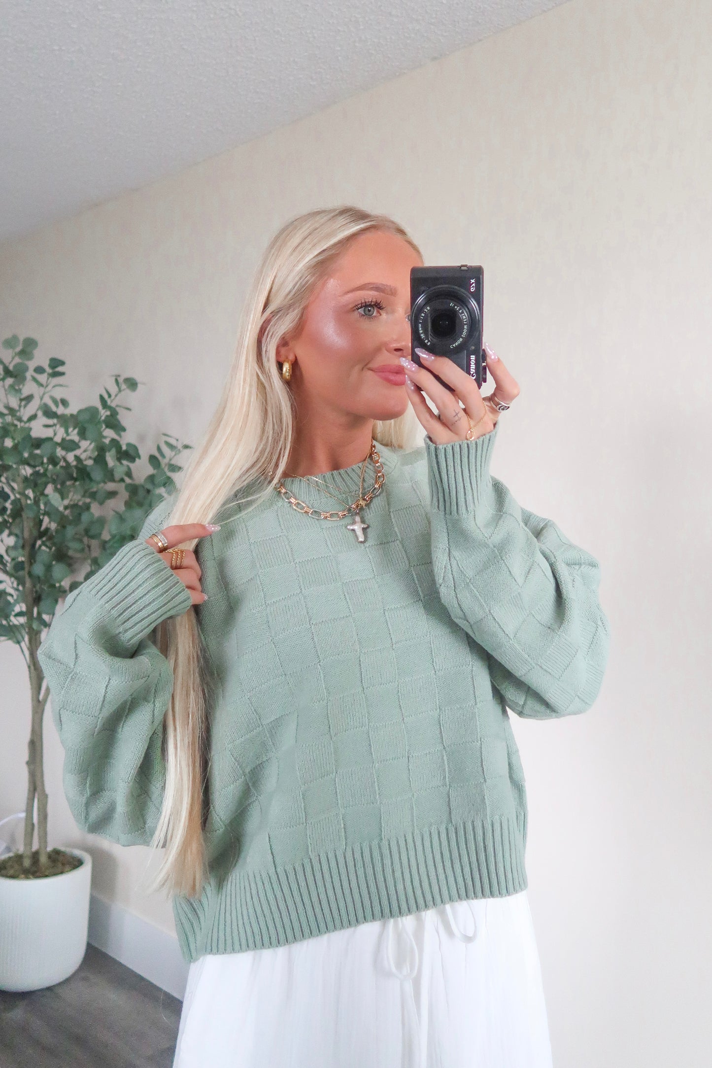 Lovely Checkered Sweater