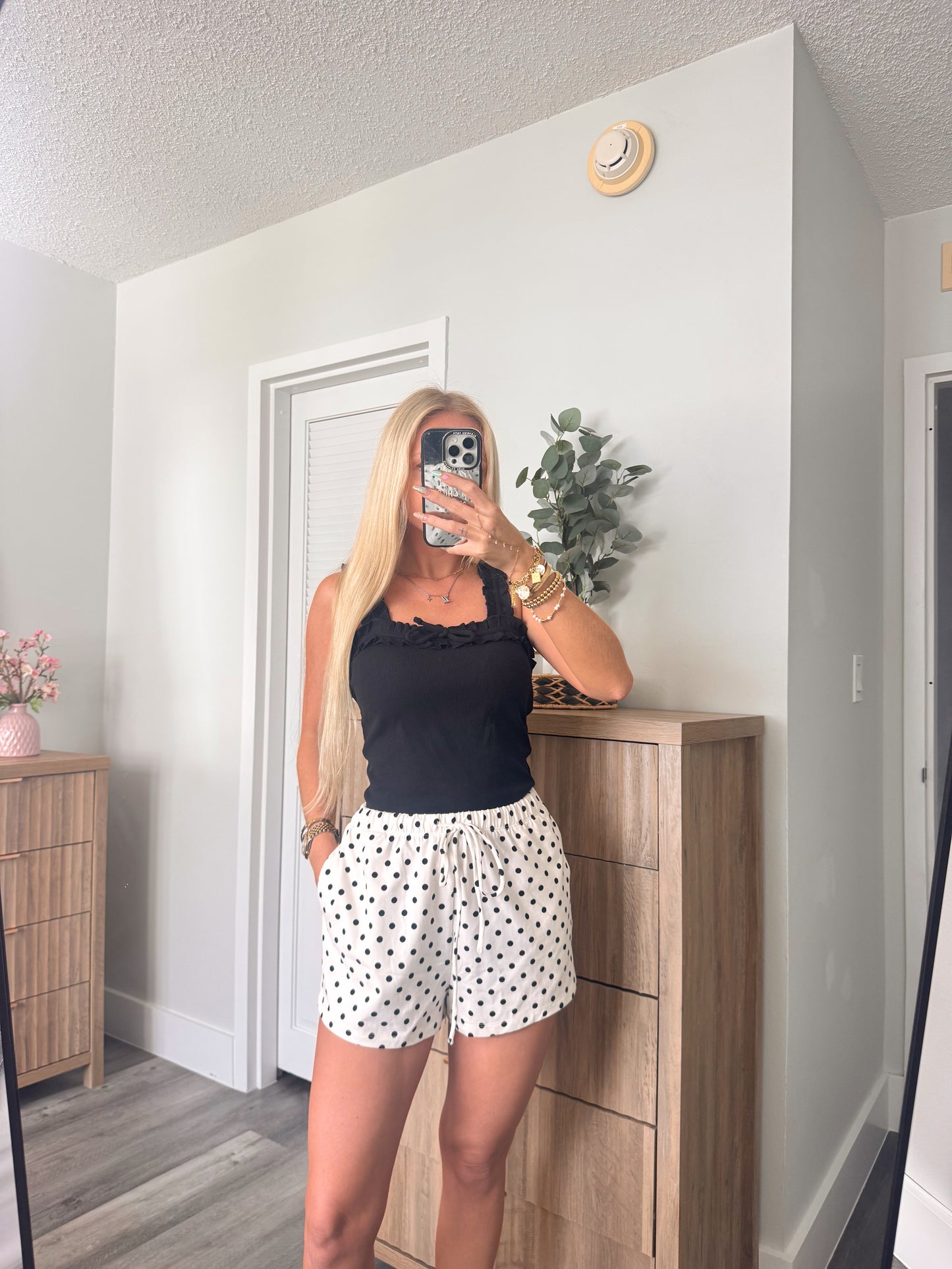 Black Ruffle Bow Tank