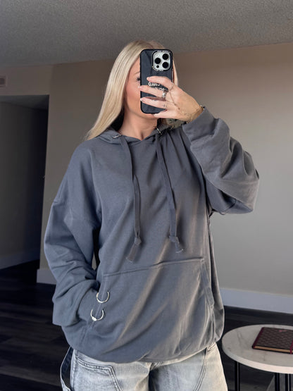 Metal Ring Grey Skort Set