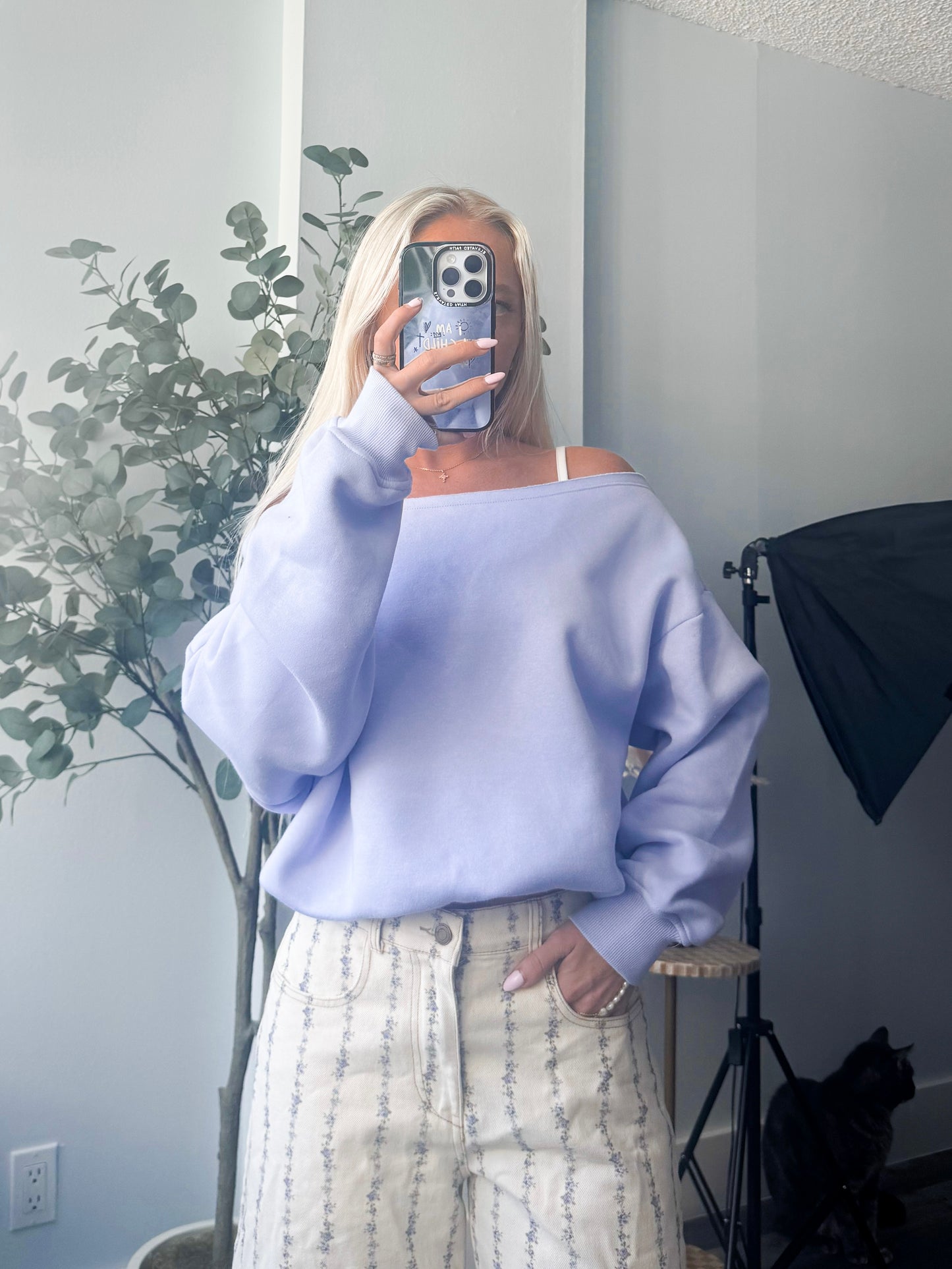 Do Not Disturb Off the Shoulder Sweatshirt