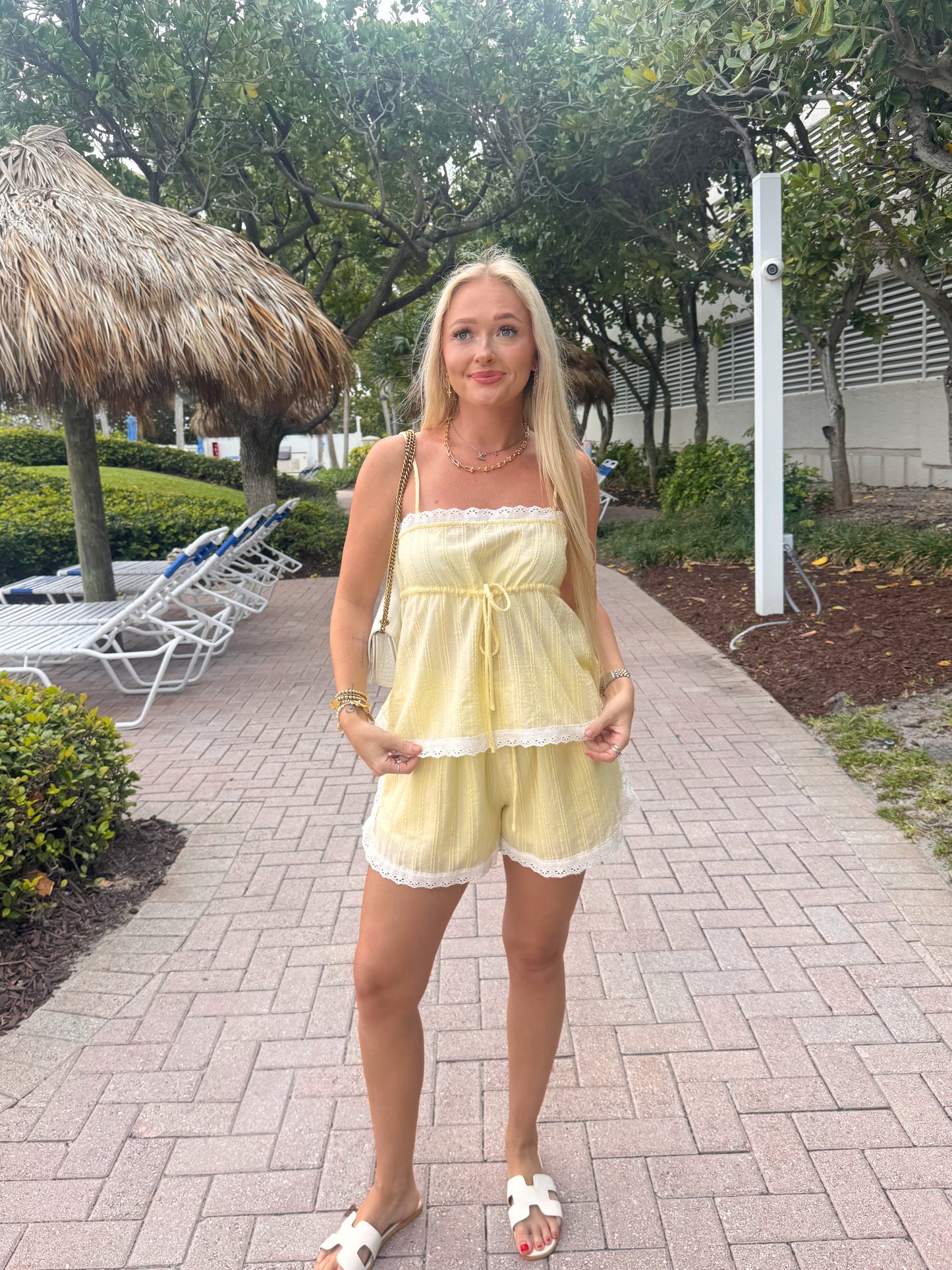 Pretty in Eyelet Set- Yellow